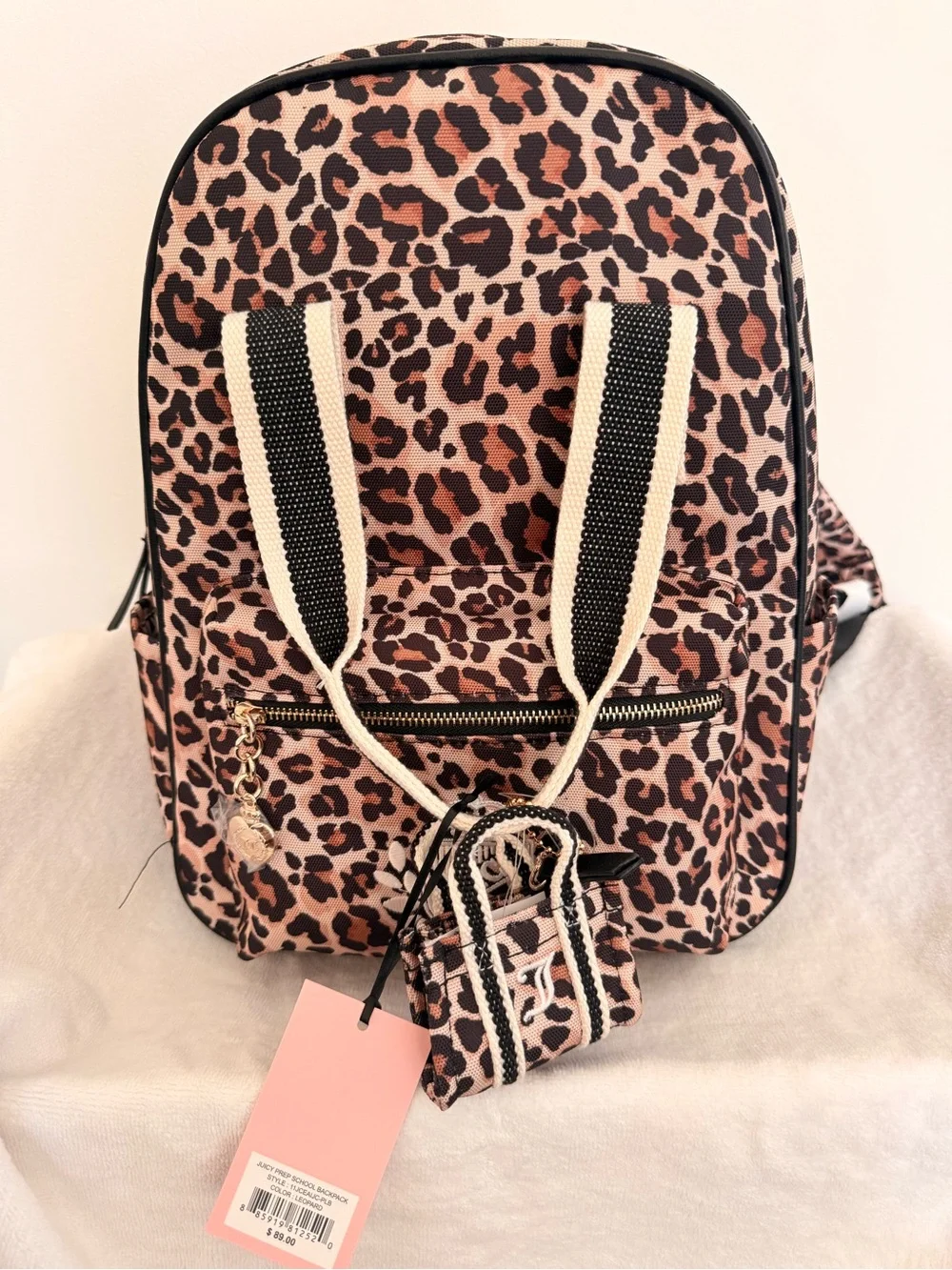 Juicy Couture Leopard Print Mini Backpack - Pink Brown